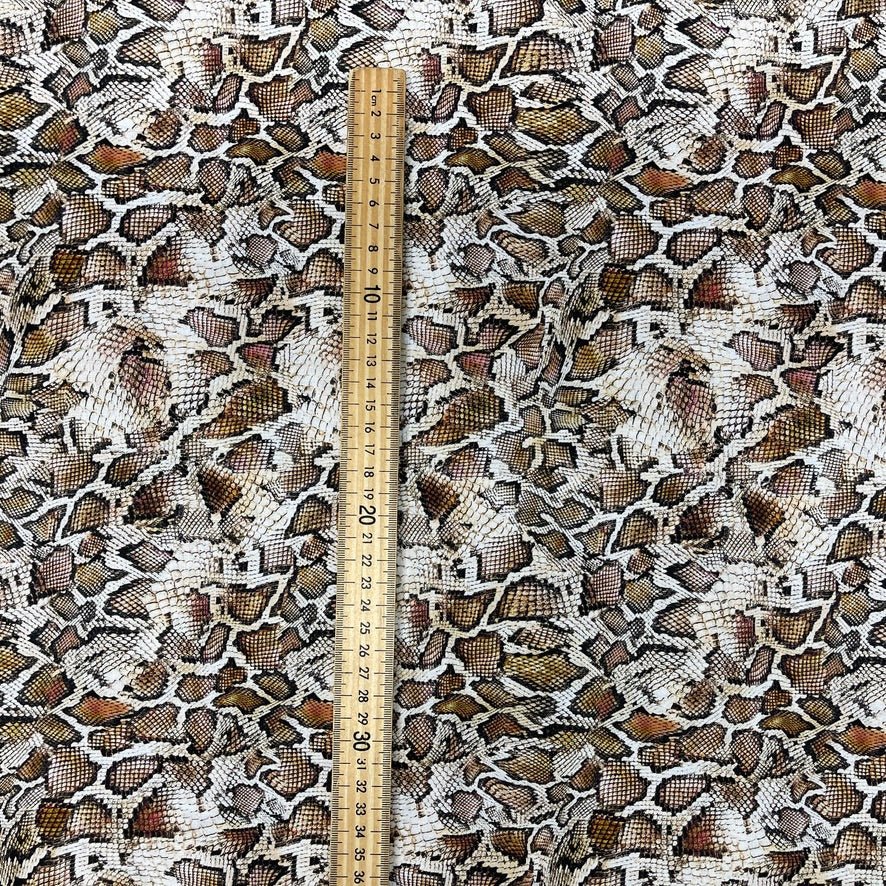 100% Cotton Craft Snakeskin Print Fabric 54" – Brown Python - Bull Ring Fabrics