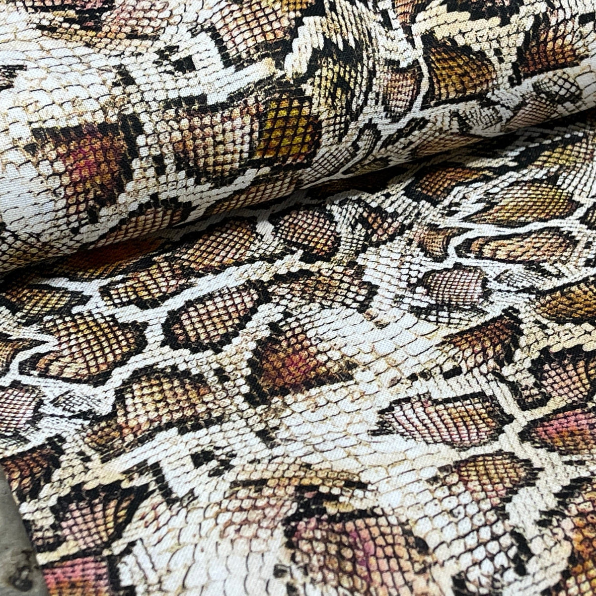 100% Cotton Craft Snakeskin Print Fabric 54" – Brown Python - Bull Ring Fabrics