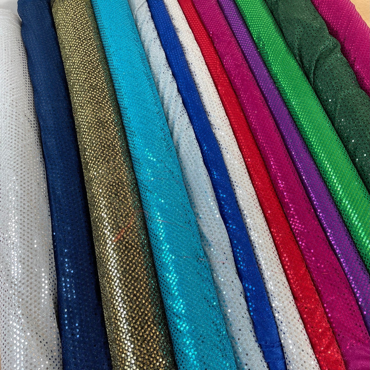 100m 3mm Round Sequin Fabric Dressmaking Costumes Shiny Dancewear Material - Bull Ring Fabrics