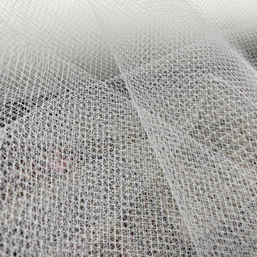 100m Bird Cage Fascinator Stiff Dress Net Tulle Fabric, White - Bull Ring Fabrics