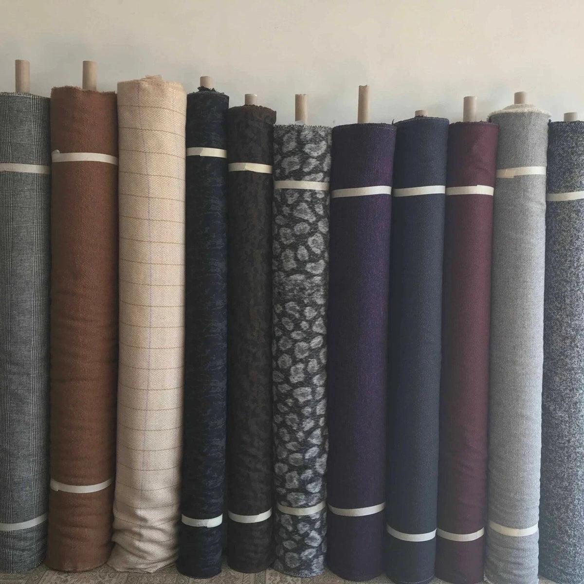 100m Pallet Mix Designs Wool Blend Coat Dress Fabric Wholesale Job Lot - Bull Ring Fabrics