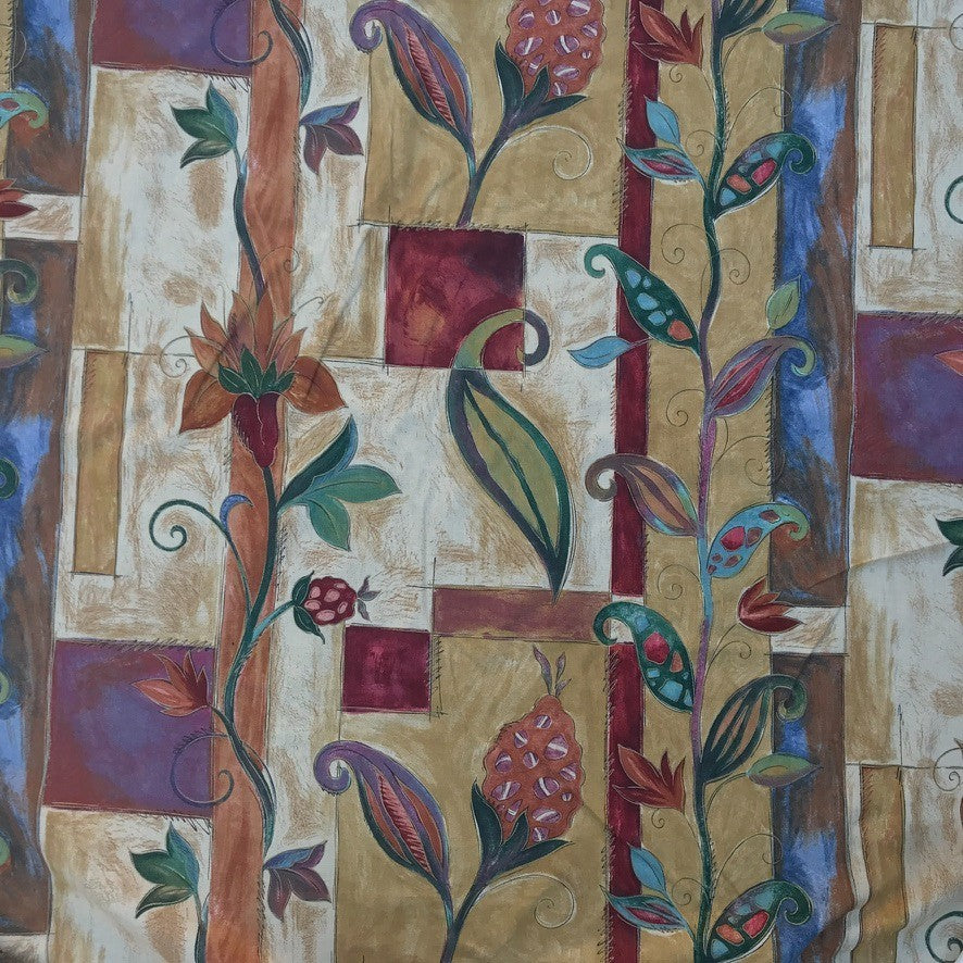 Abstract Pomegranate & Tulip Floral 100% Cotton Fabric, Upholstery 140cm - image 3 - Bull Ring Fabrics