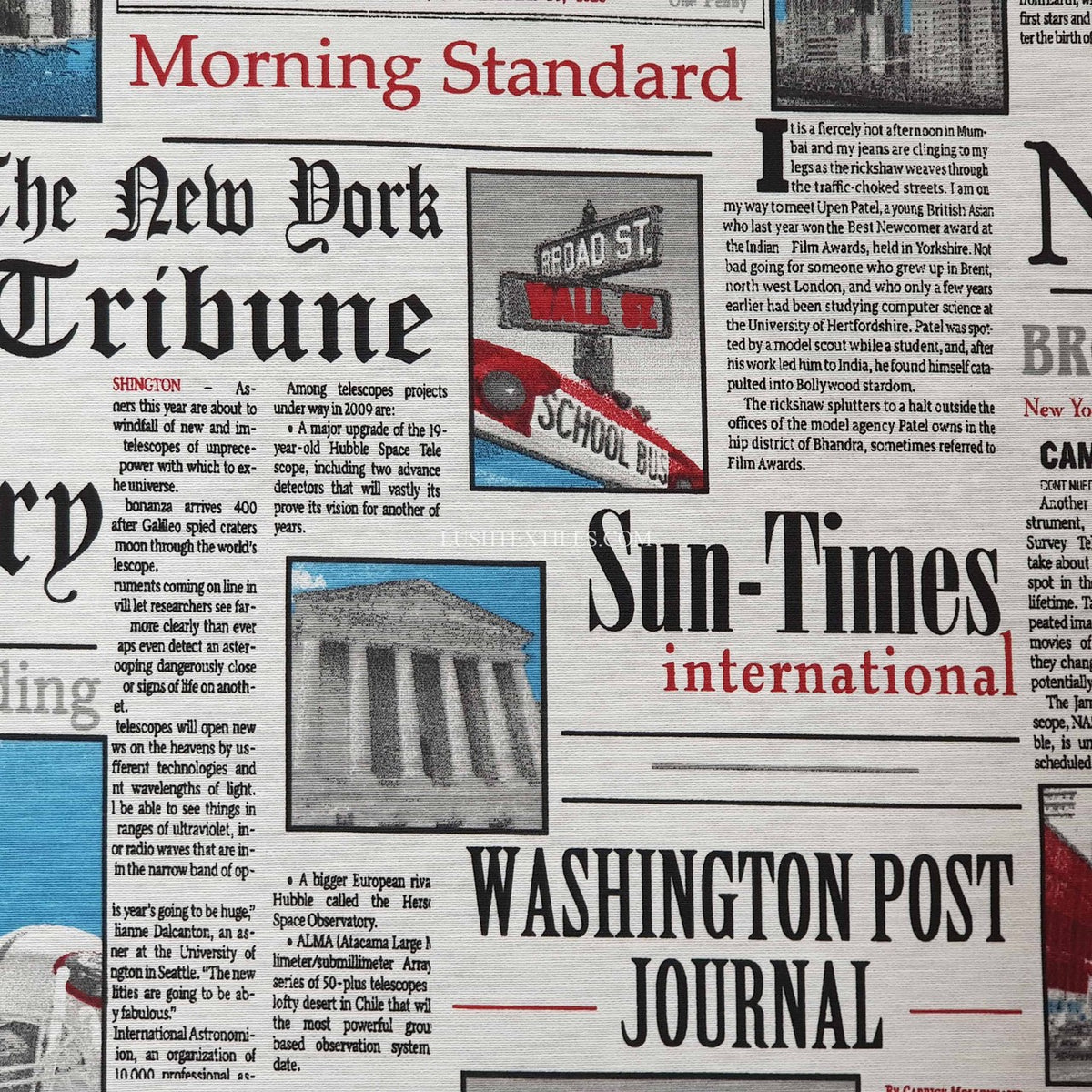 Newspaper Print Cotton Linen Look Fabric, Washington Post Headlines 140cm - image 5 - Bull Ring Fabrics