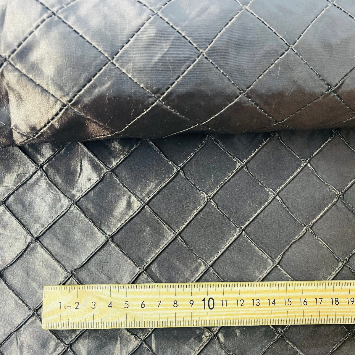 Chocolate Brown Small Diamonds Quilted Taffeta Fabric - image 3 - Bull Ring Fabrics
