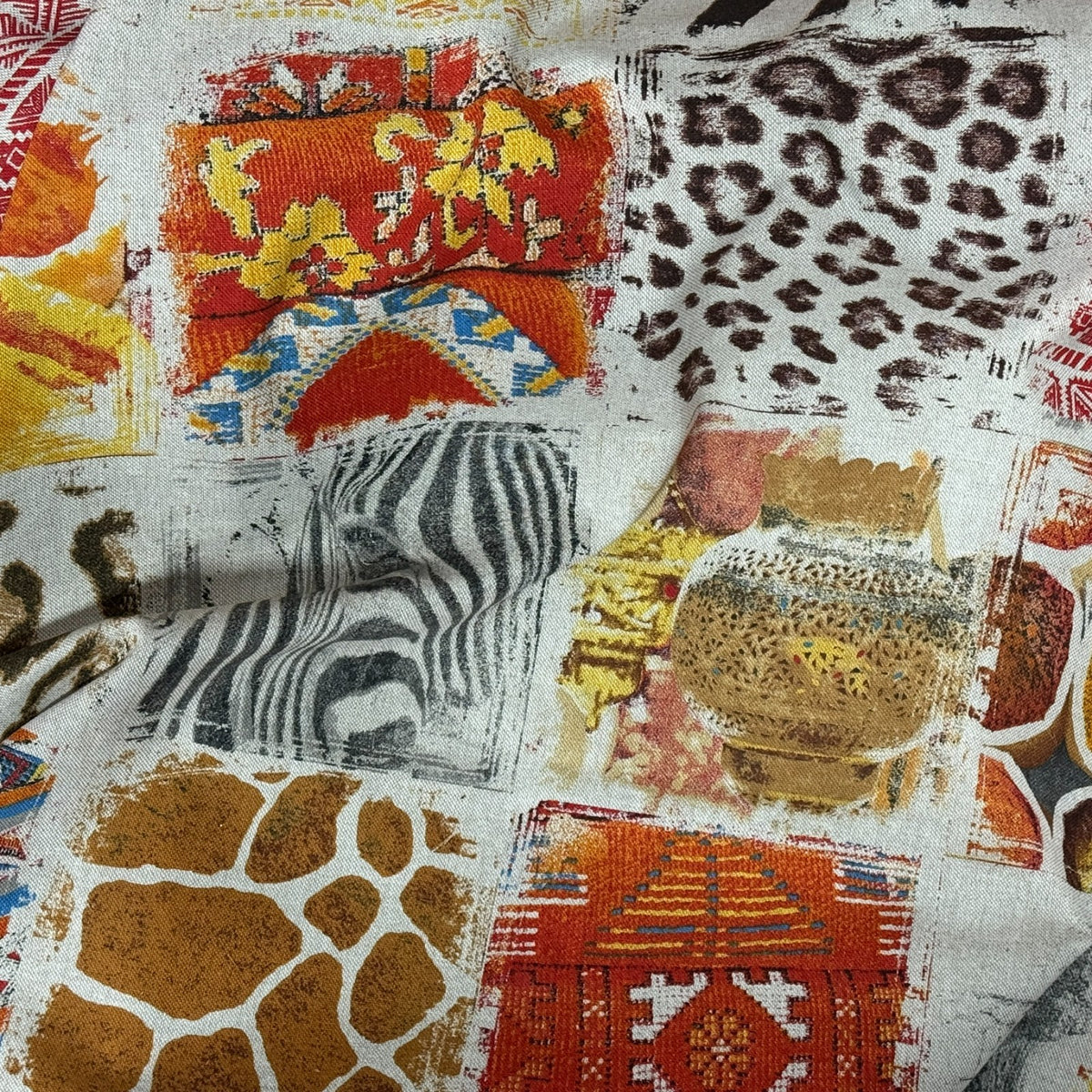 Safari Animal Patchwork Cotton Fabric, Lion, Zebra & Leopard Print 147cm - image 5 - Bull Ring Fabrics