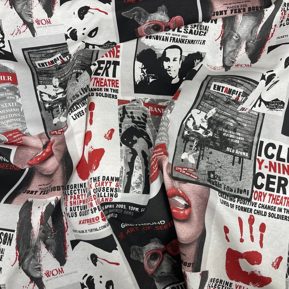 Retro Sci-Fi & Horror Movie Poster Print Cotton Fabric, Curtain & Craft 140cm - Bull Ring Fabrics