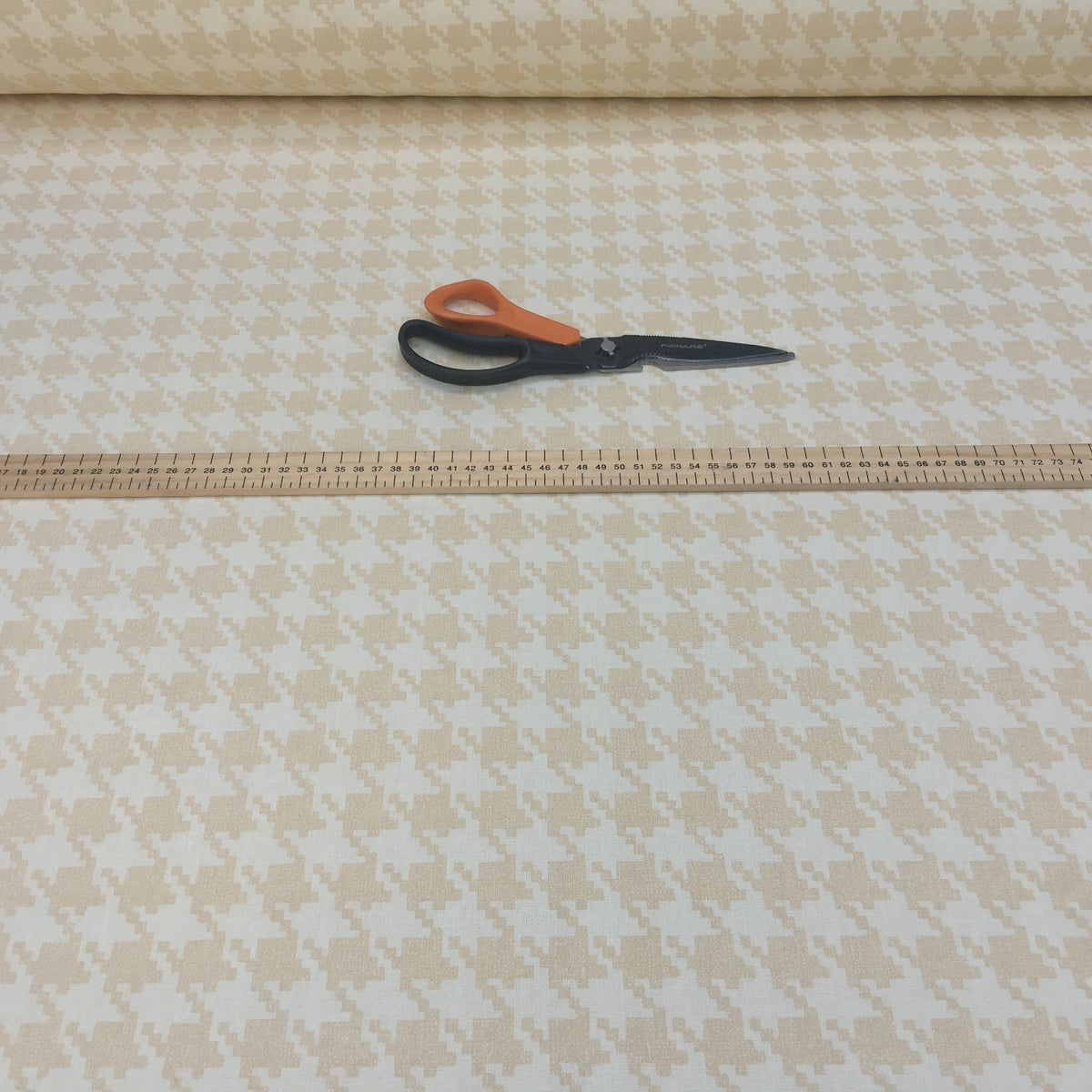 Cream Houndstooth Heavy Cotton Canvas Fabric, Ottilie Stevenson 140cm - image 10 - Bull Ring Fabrics