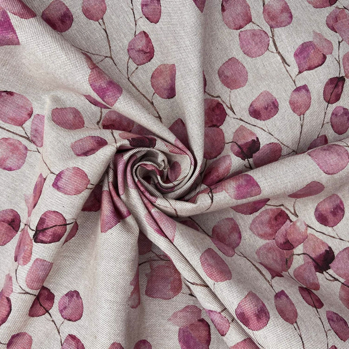 Rose Pink Eucalyptus Money Leaf Linen Look Fabric, Curtain & Upholstery 140cm - image 2 - Bull Ring Fabrics