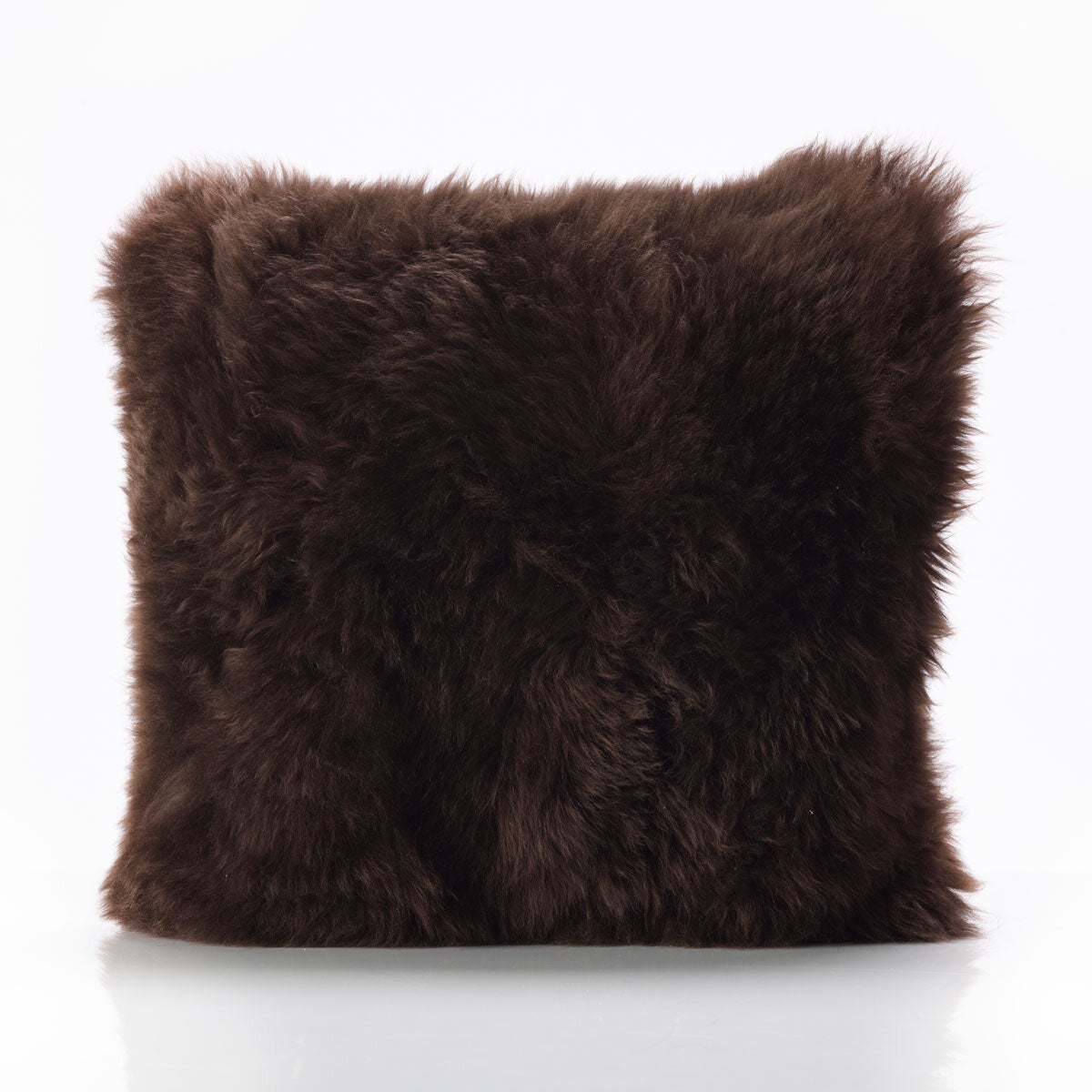 Bowron Single Sided Sheepskin Cushion, 35 x 35cm in 7 Colours - Brown