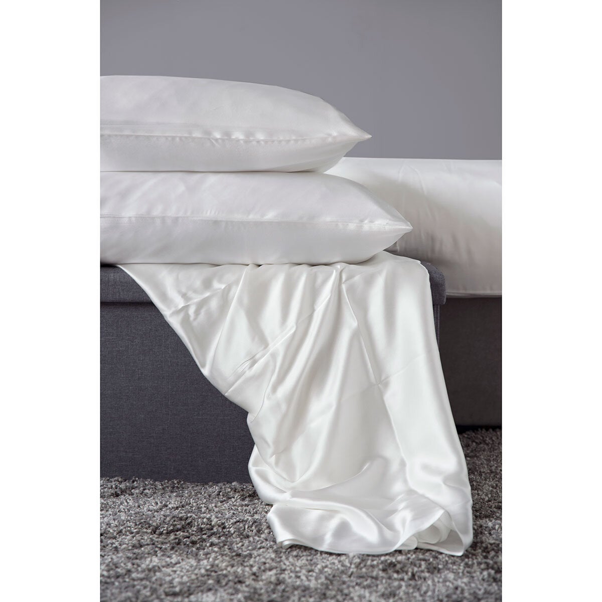 Belledorm 100% Mulberry Silk Ivory Pillowcase Pair