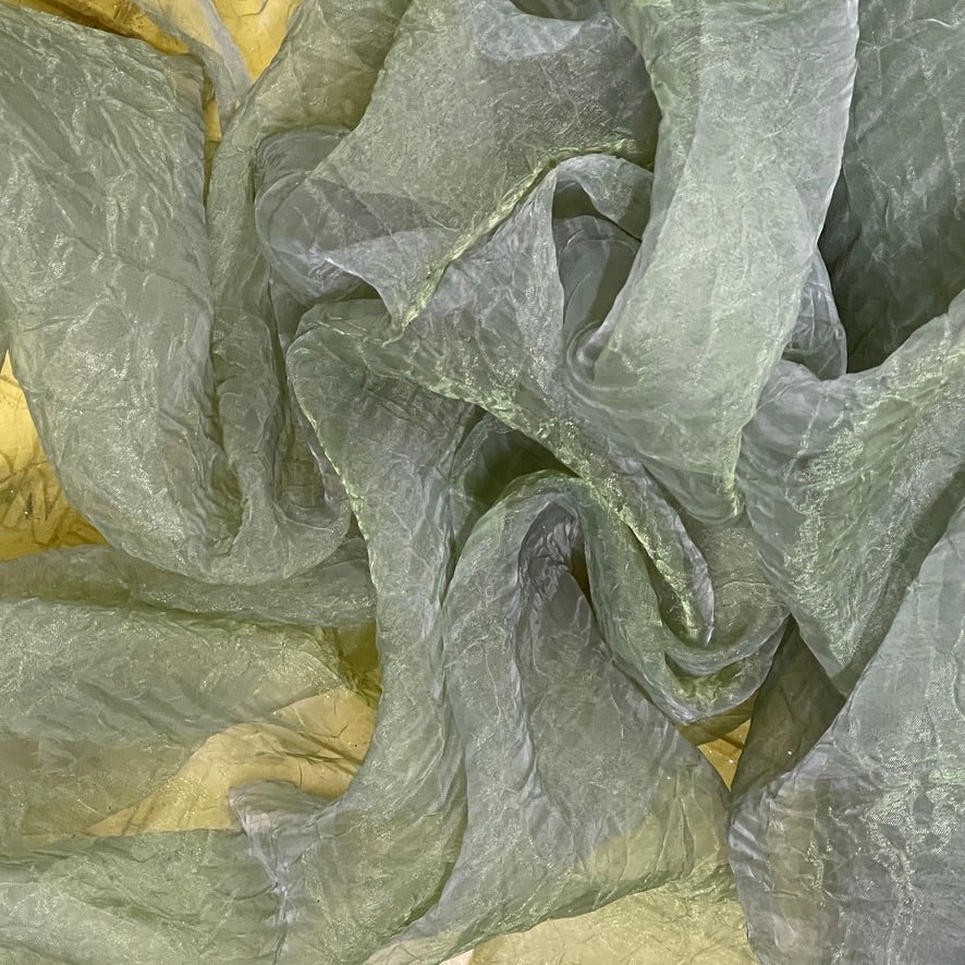 20m Crinkle Organza Fabric Dress Draping Crafts 54" Sage Green - Bull Ring Fabrics