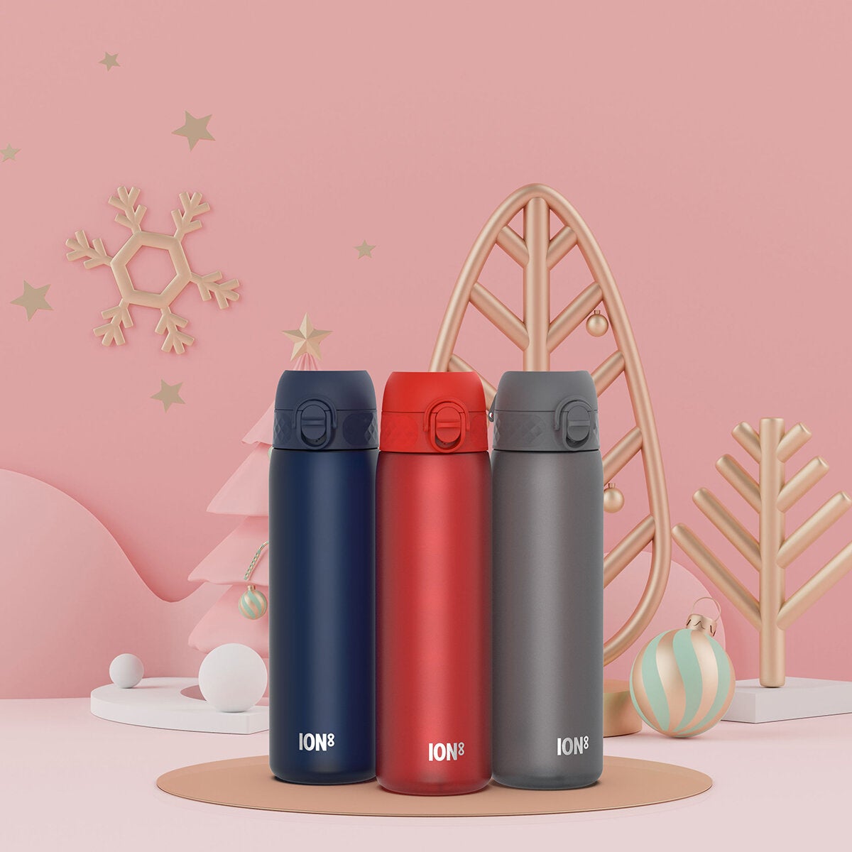 Ion8 Recyclon™ Leakproof 500ml Water Bottle, 3 Pack in Two Colour Combinations - Red