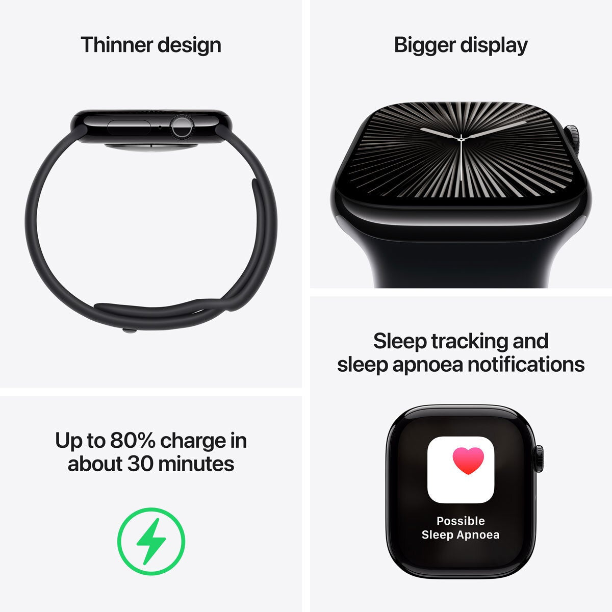 Apple Watch Series 10 GPS + Cellular, 42mm Titanium Case with Sport Band M/L