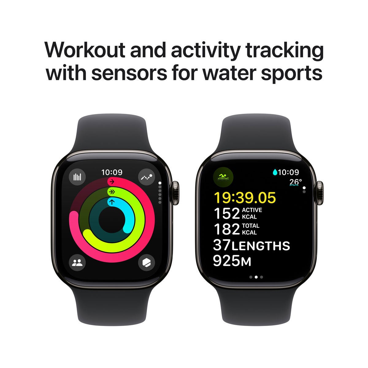 Apple Watch Series 10 GPS + Cellular, 42mm Titanium Case with Sport Band M/L