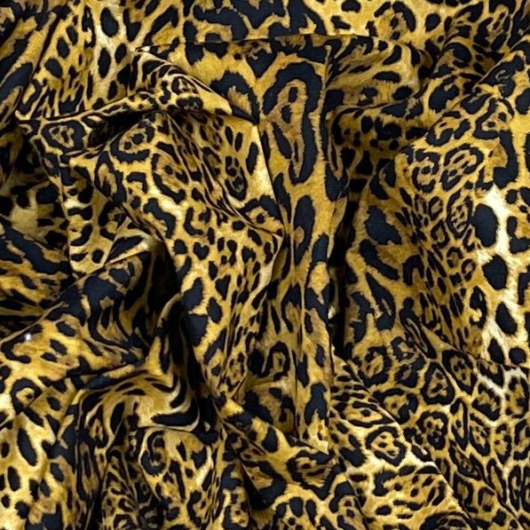 27m Roll Dark Leopard Spots 100% Cotton Poplin Fabric Rose & Hubble 112cm, Brown - Bull Ring Fabrics