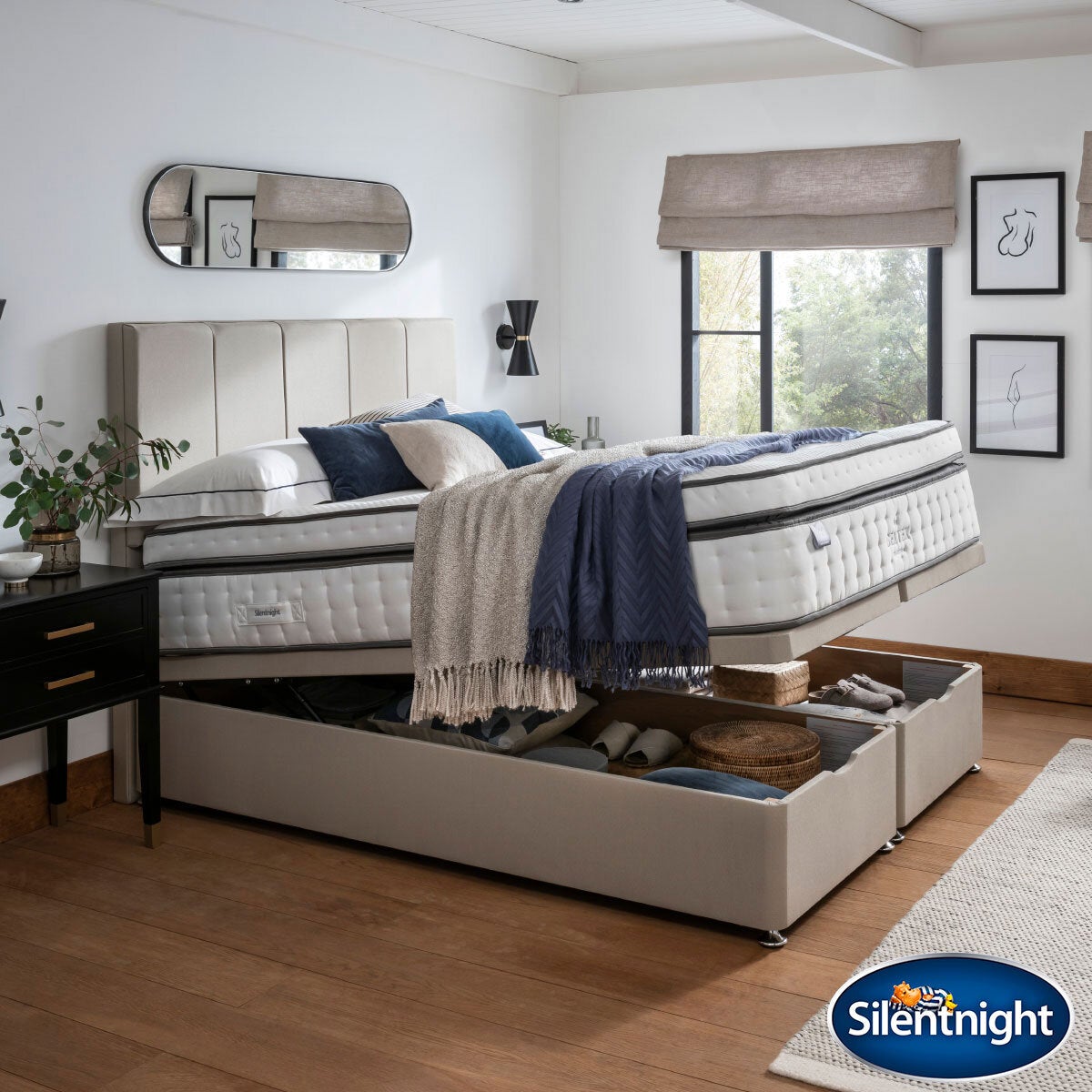 Silentnight Ultraflex 3000 & Ottoman Divan, Sandstone
