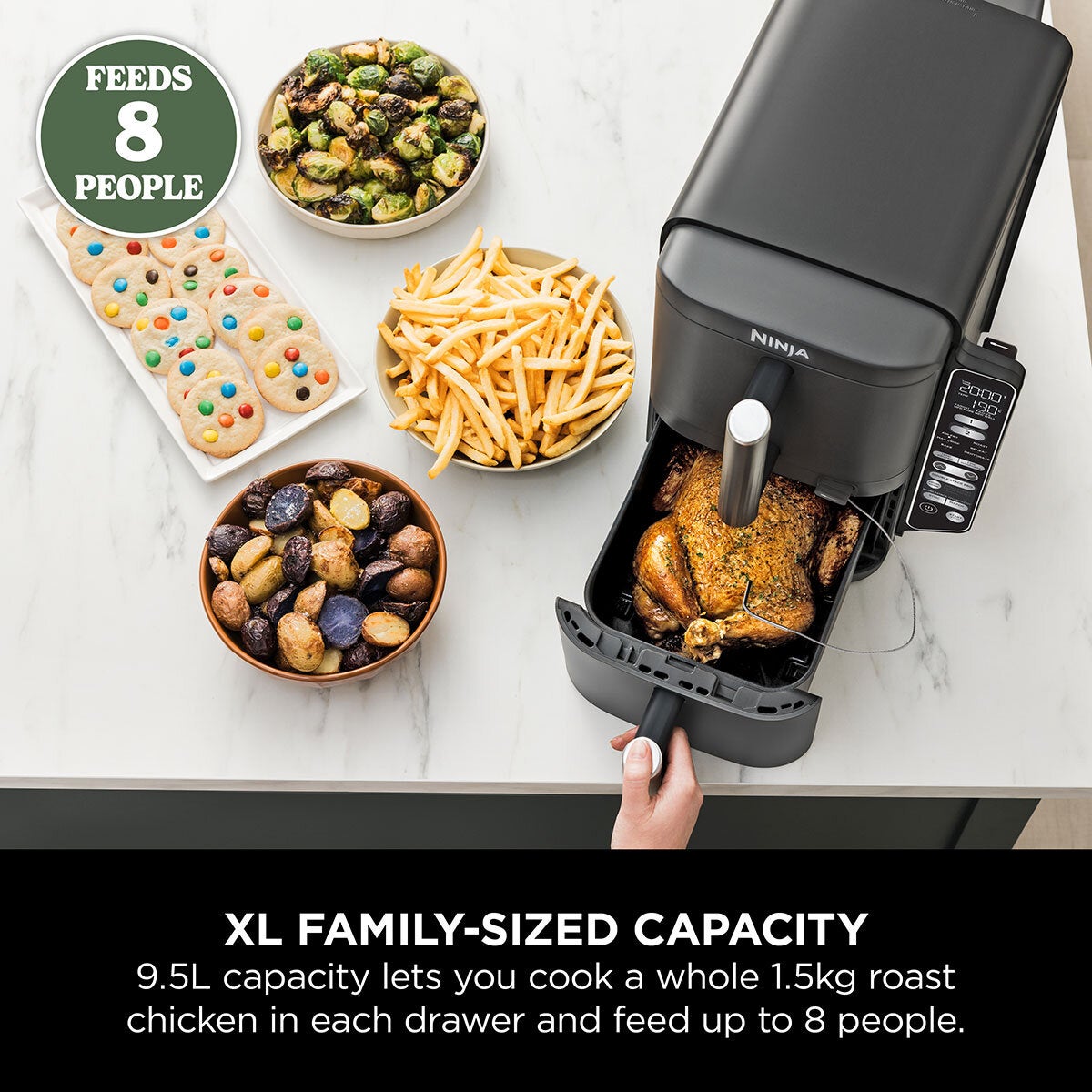 Ninja Double Stack 9.5L Air Fryer with Smart Cook System (SL451UK)