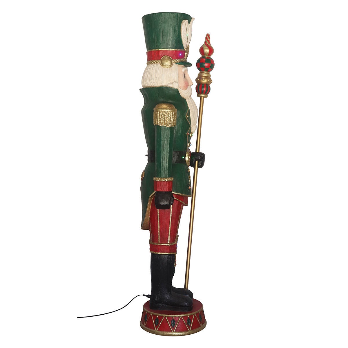 6ft (1.8m) Pre-lit Grand Nutcracker with 25 Colour LED and Music