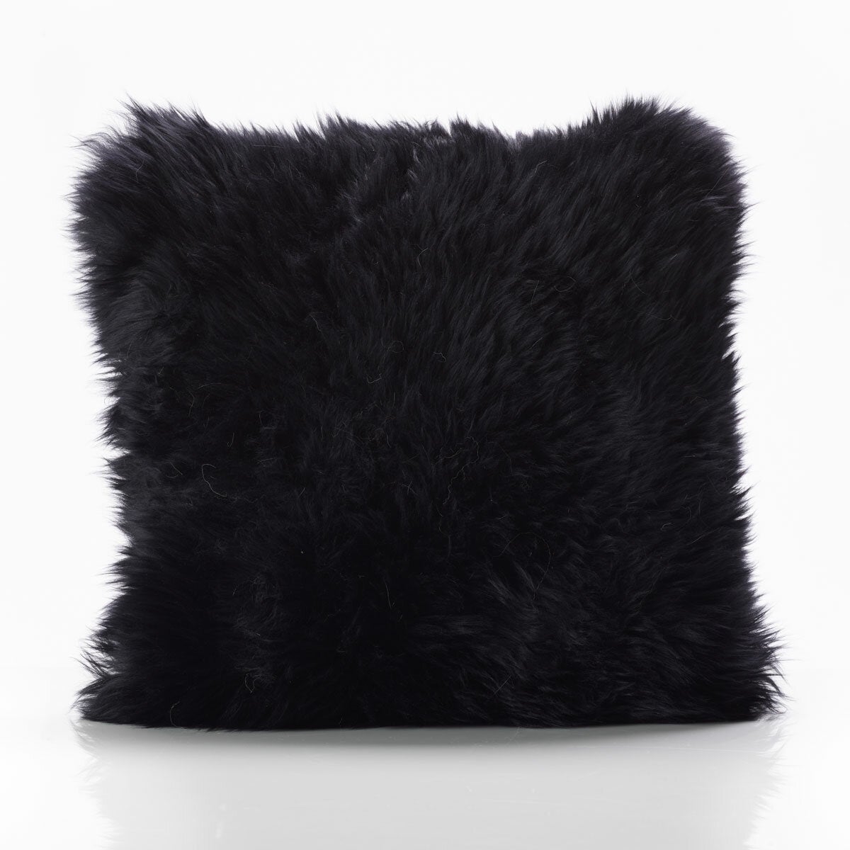 Bowron Single Sided Sheepskin Cushion, 35 x 35cm in 7 Colours - Black