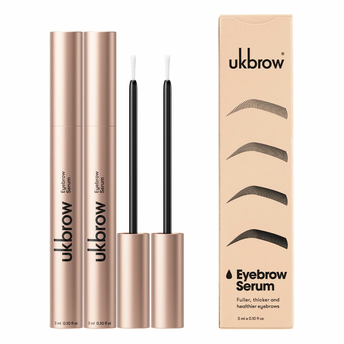 UK Brow Eyebrow Serum twin pack, 2 x 3ml