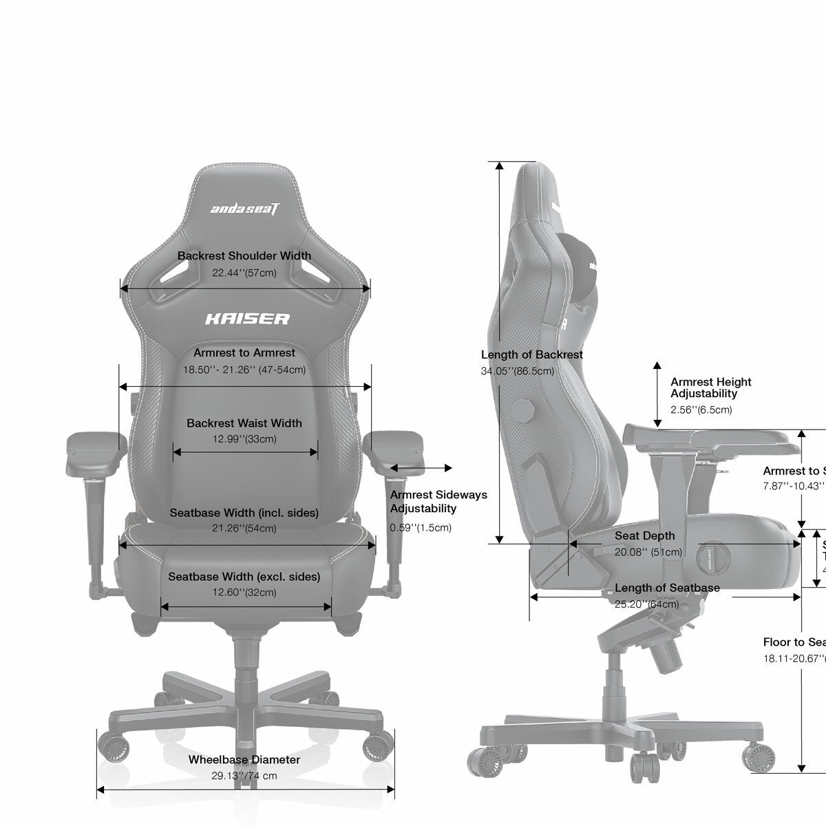 anda seaT Kaiser 4 Series XL Gaming Chair, Black