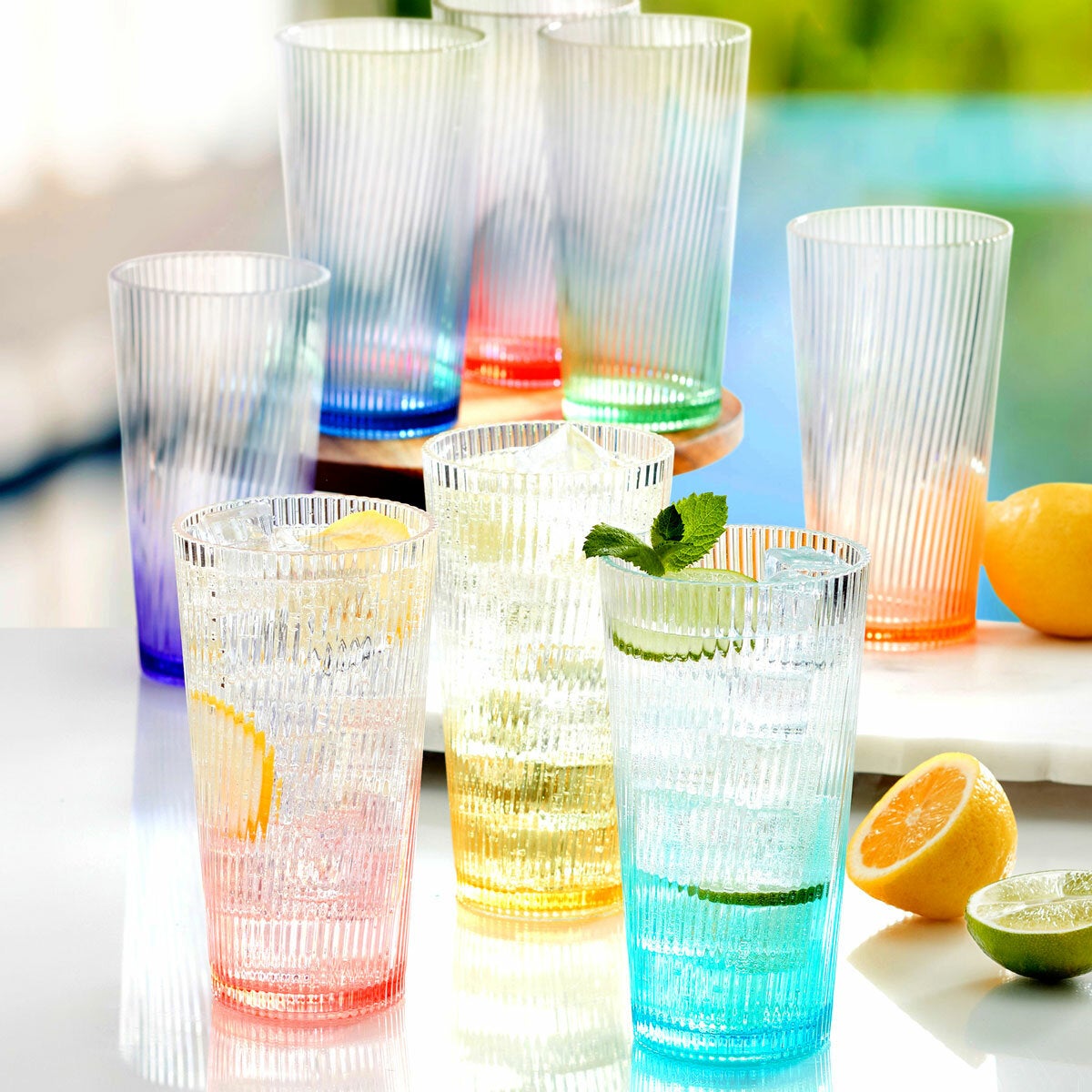 Pandex Ombre Tumblers, 651ml, 8 Pack