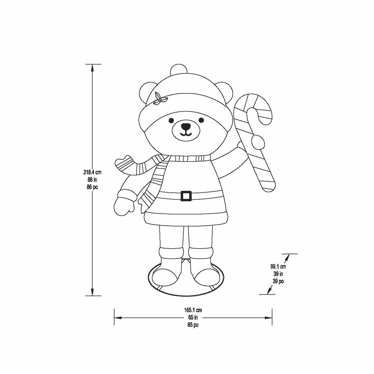 7 ft (86inch) Pop Up Santa Bear