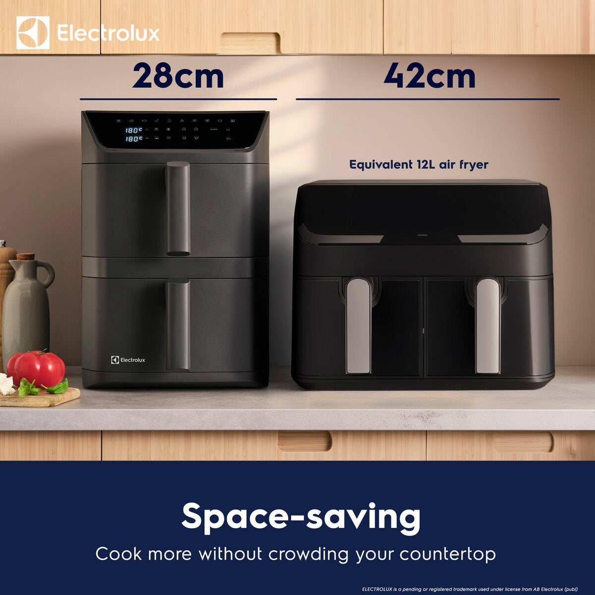 Electrolux SDA2980ELGRY Double Stacked 12L Air Fryer in Grey