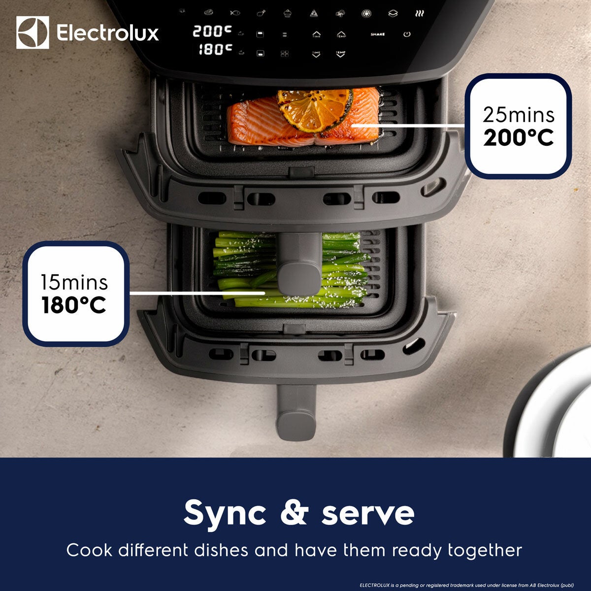 Electrolux SDA2980ELGRY Double Stacked 12L Air Fryer in Grey