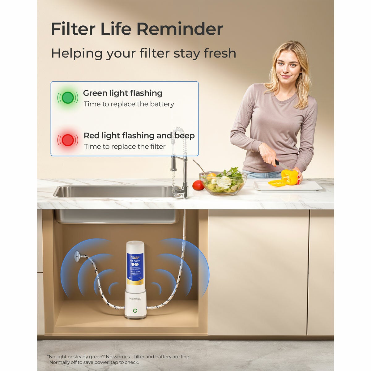 Waterdrop Under-Sink Water Filter System + Replacement Filter