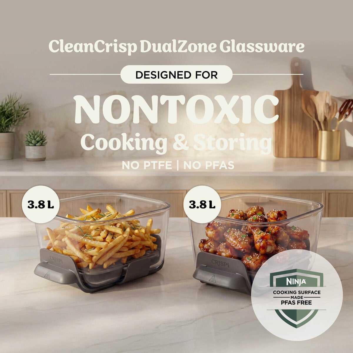 Ninja CRISPi DualZone 8-Function Glass Air fryer in 2 Colours