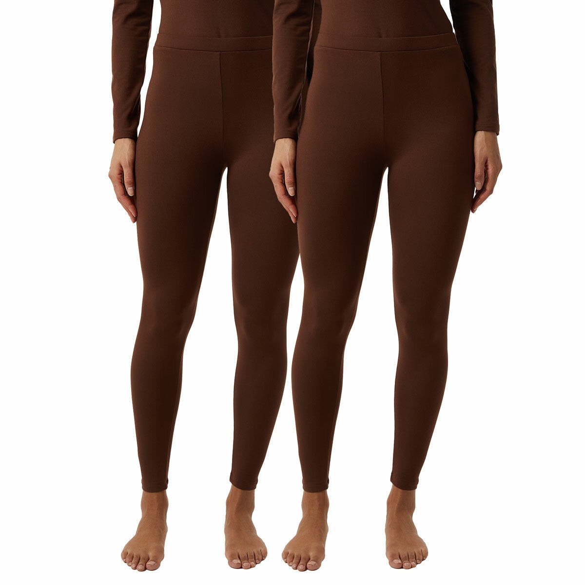 32 Degrees Heat Neo Plush Base Layer Legging 2 Pack - Brown