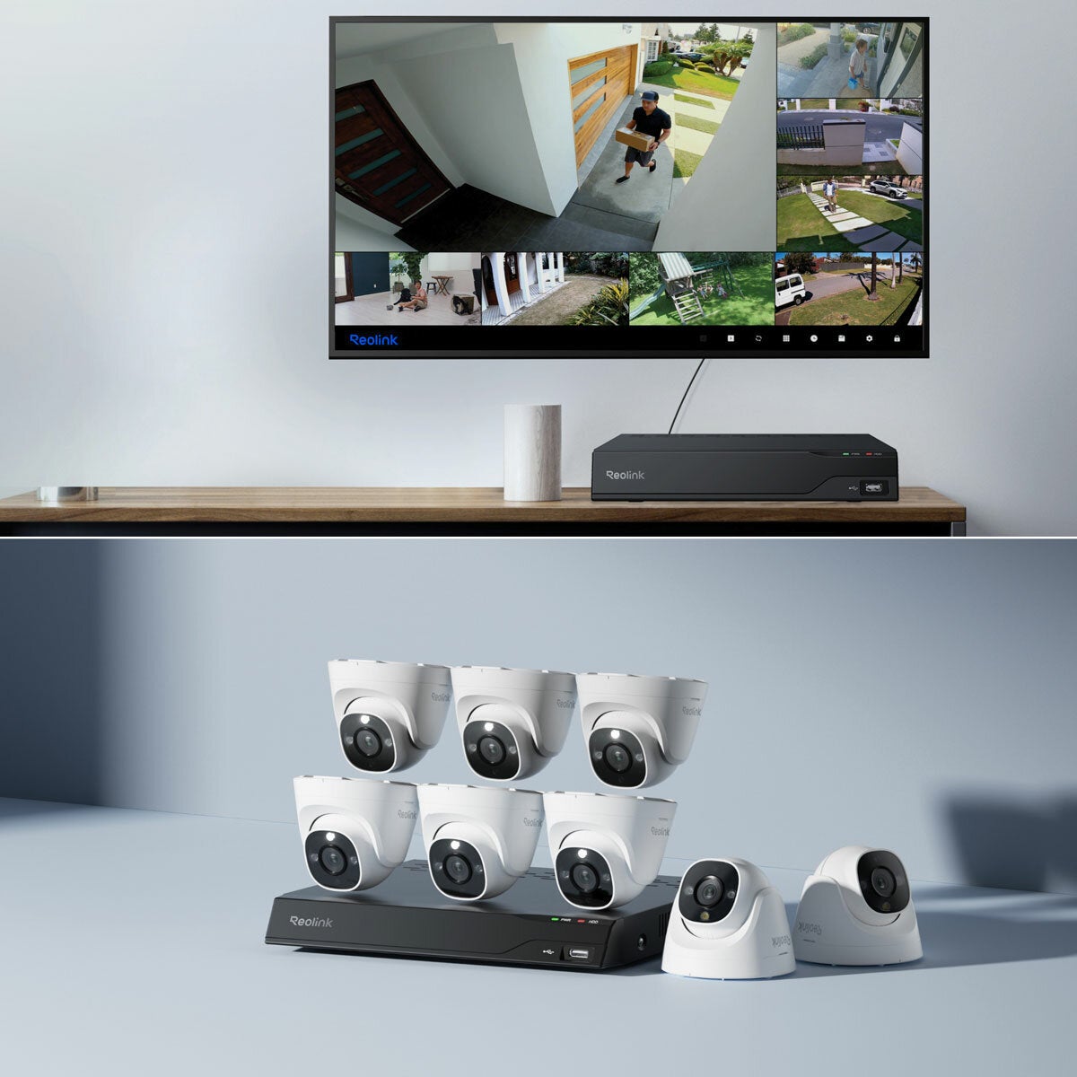 Reolink 12MP (4K+) UHD NVR PoE 16 x Channel / 8 x Turret Camera Kit with 4TB HHD
