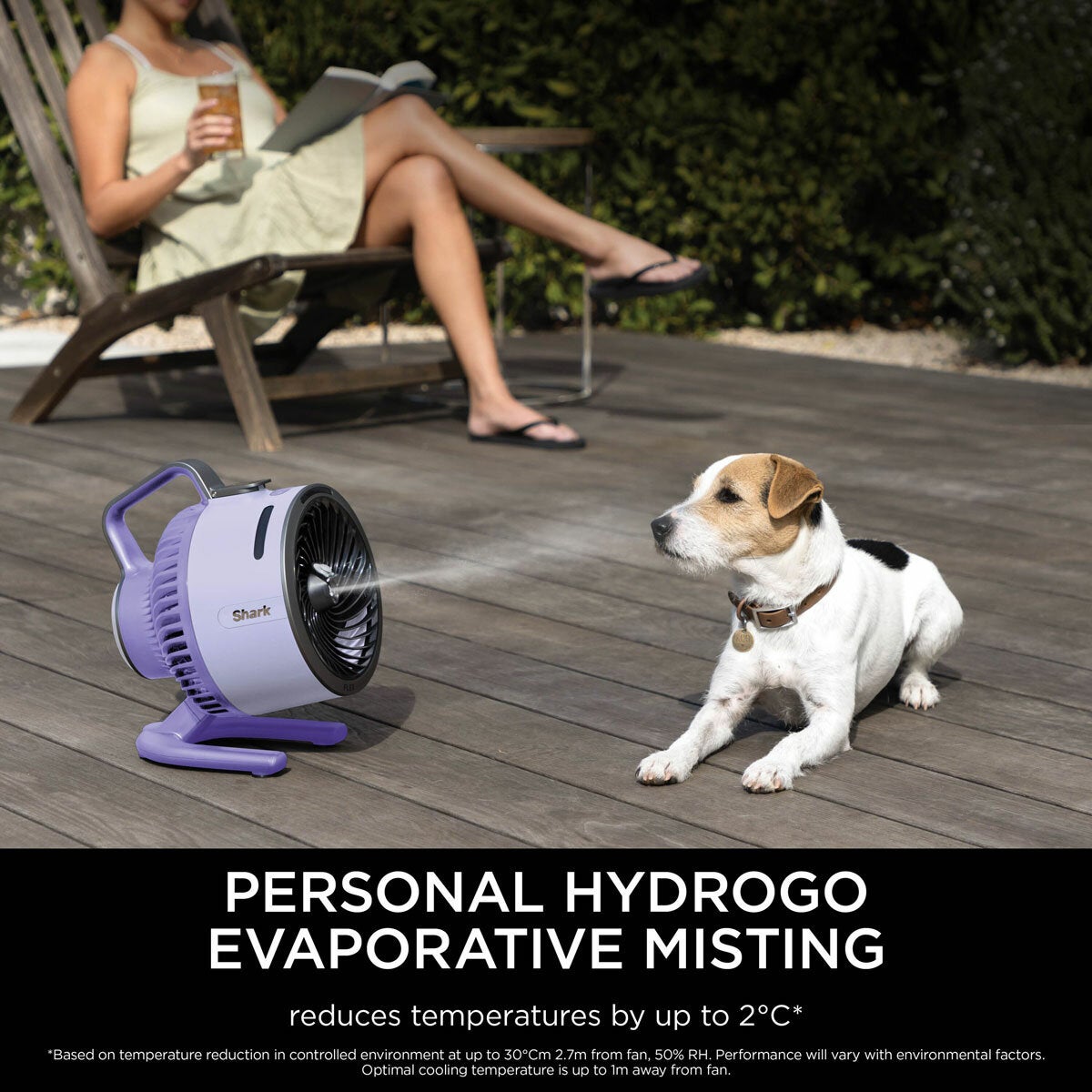 Shark FlexBreeze HydroGo Misting Fan in Lilac
