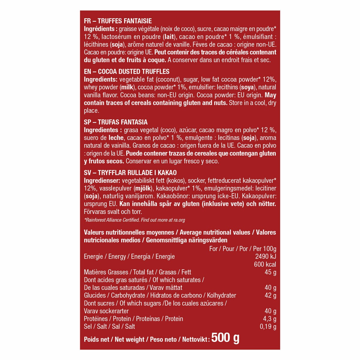Cocoa Dusted Truffles 2 x 500g