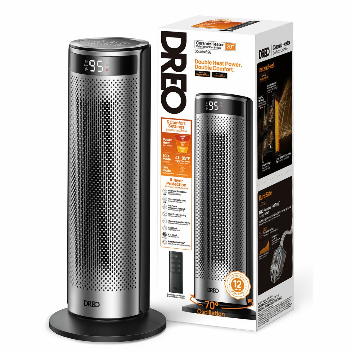 Dreo Solaris 628 Ceramic Tower Heater