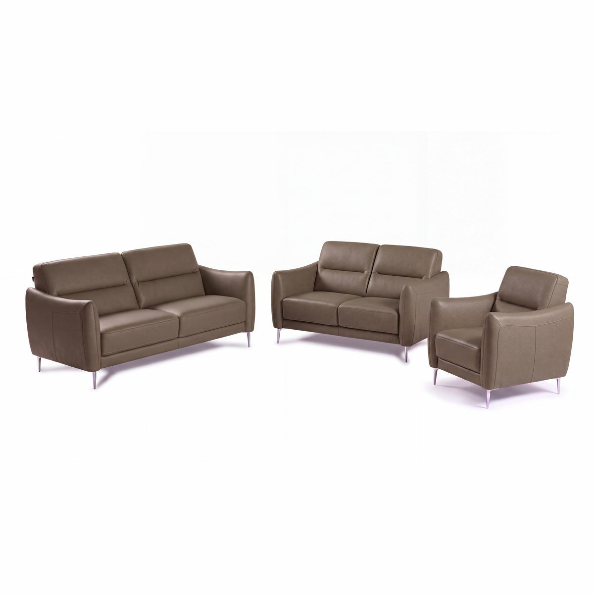 Nicoletti Jupiter Taupe Leather 2 Seater Sofa
