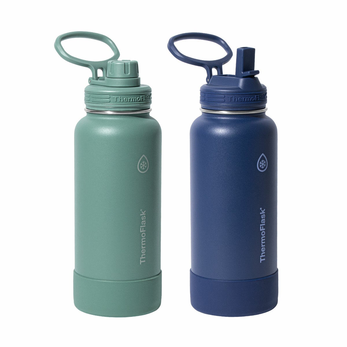Thermoflask Stainless Steel Water Bottle 2 Pack, 946ml in 3 Colour Sets - Green