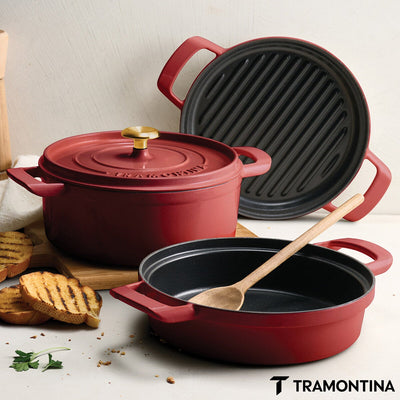 Tramontina Nested Cast Iron Set, 4 Piece in 2 Colour Sets