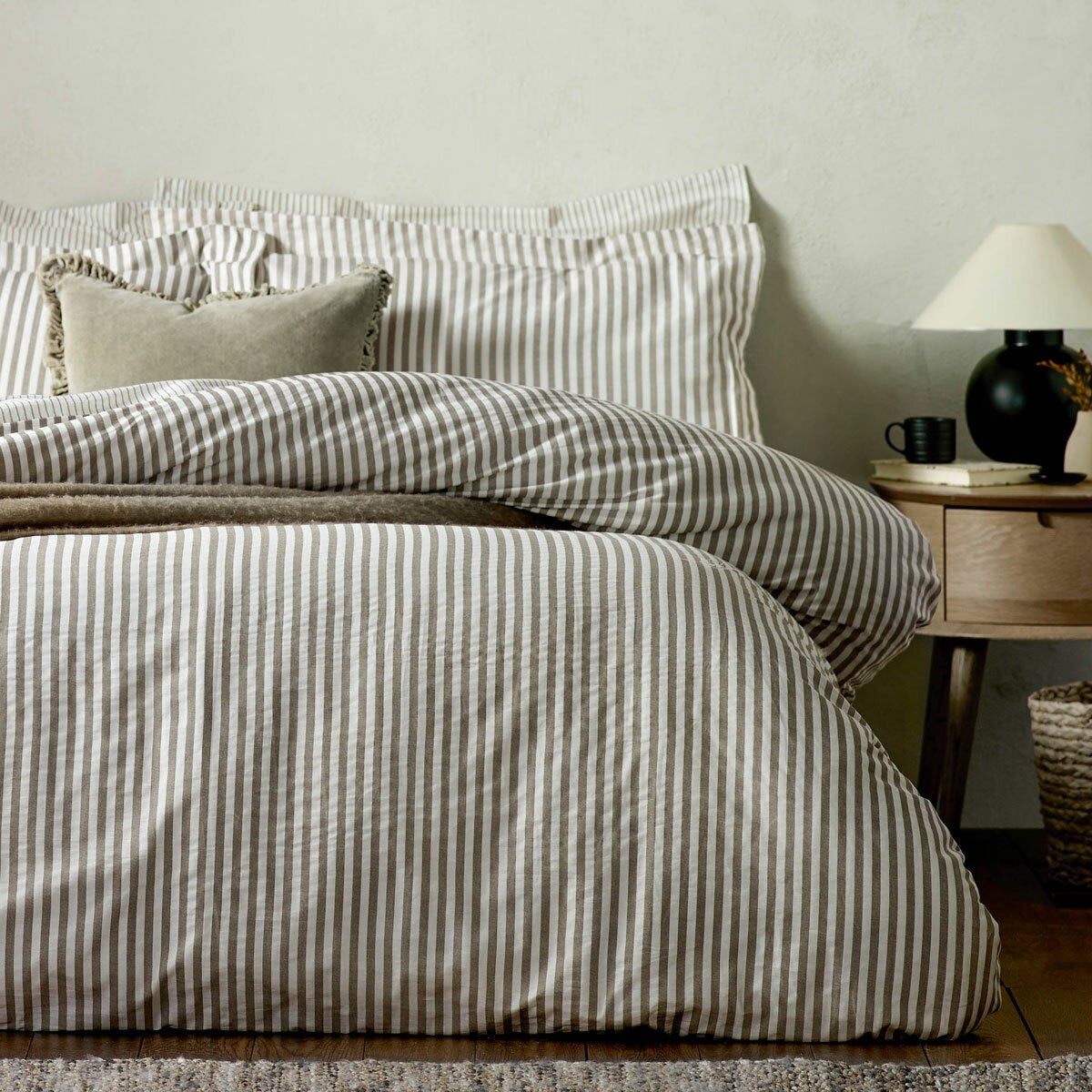 Yard Hebden 100% Cotton Mole Stripe Duvet Cover Set in 4 Sizes