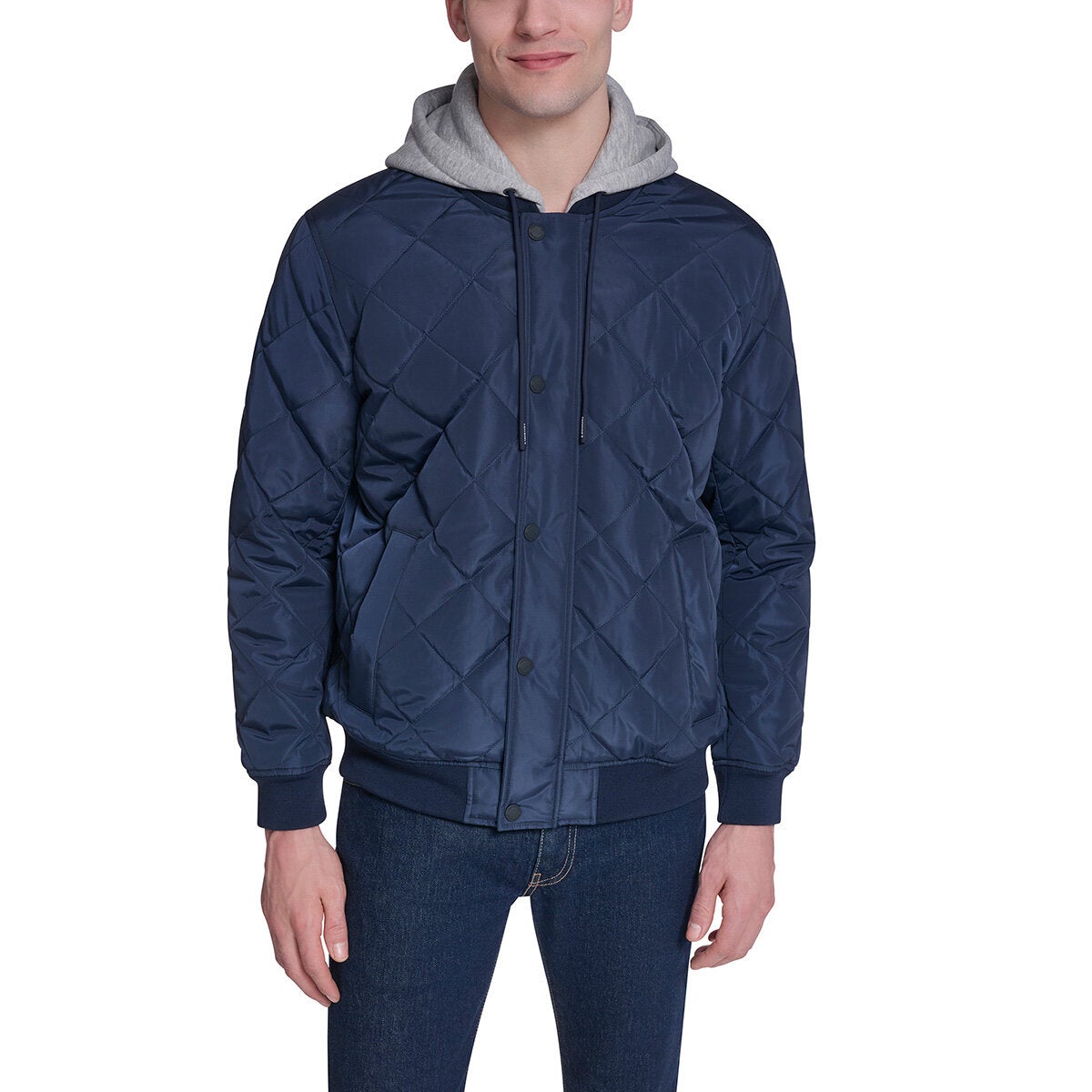 Converse Men's Hooded Bomber Jacket - Navy