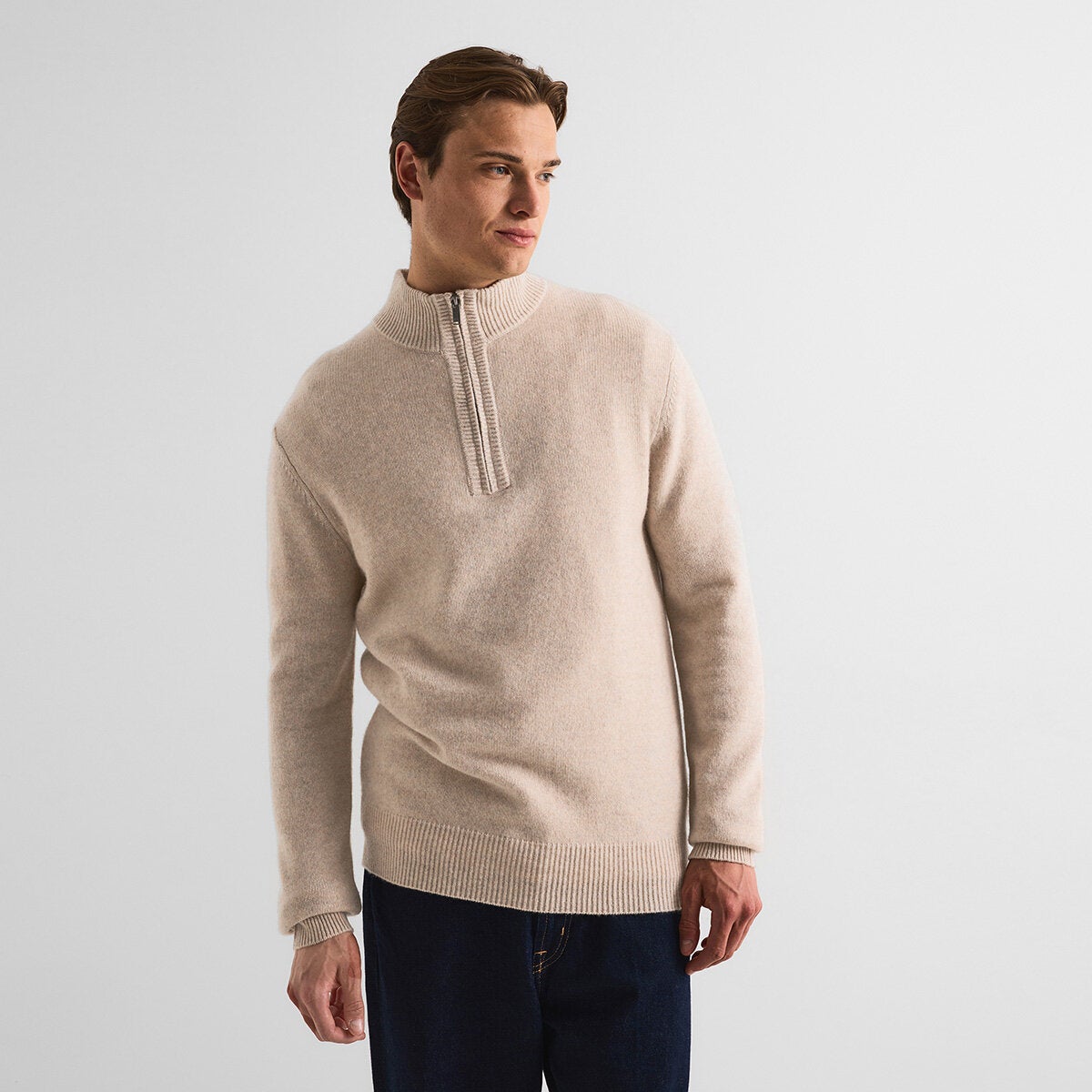Jack Wills Men's Cashmere Blend 1/4 Zip Top