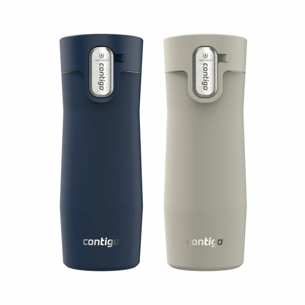 Contigo Thermal Mug 473ml, 2 Pack in 3 Colour Sets - Blue & White