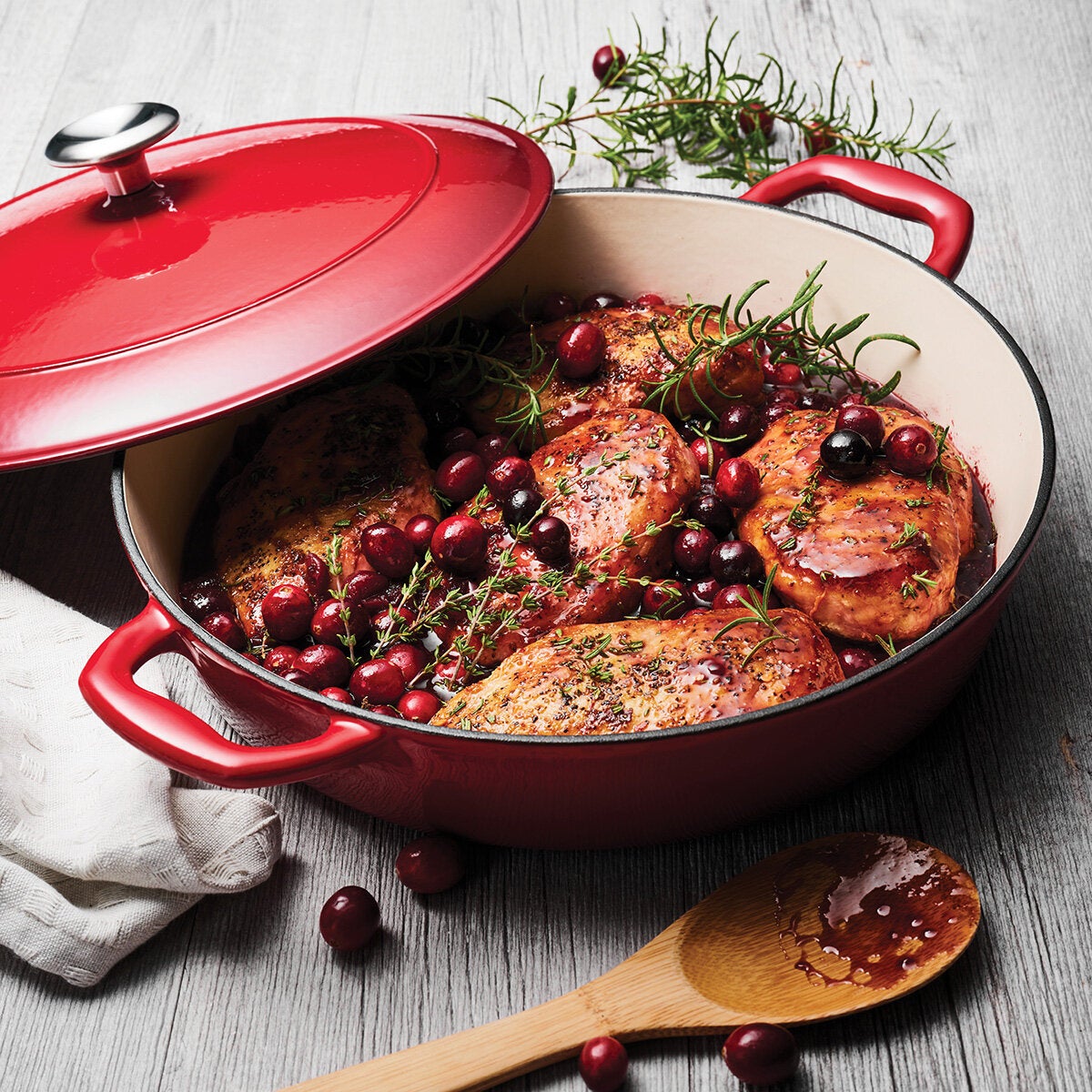 Tramontina Enamel Cast Iron Shallow Casserole Dish, 30cm / 3.8L in 2 Colours