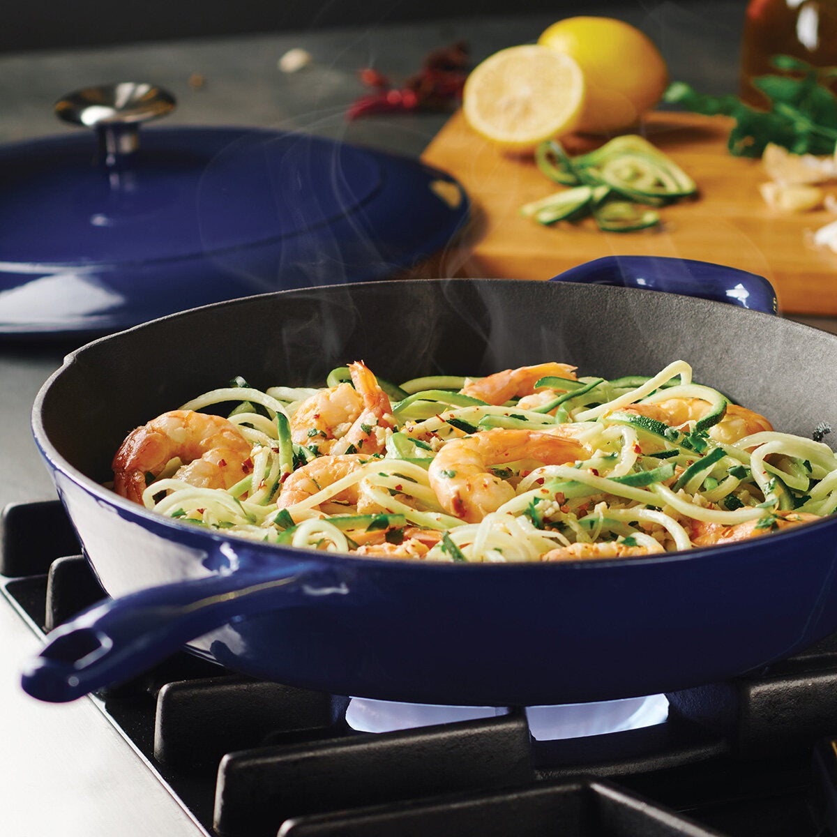 Tramontina Enamel Cast Iron Saute Pan with Lid, 30cm / 3.25L in 2 Colours