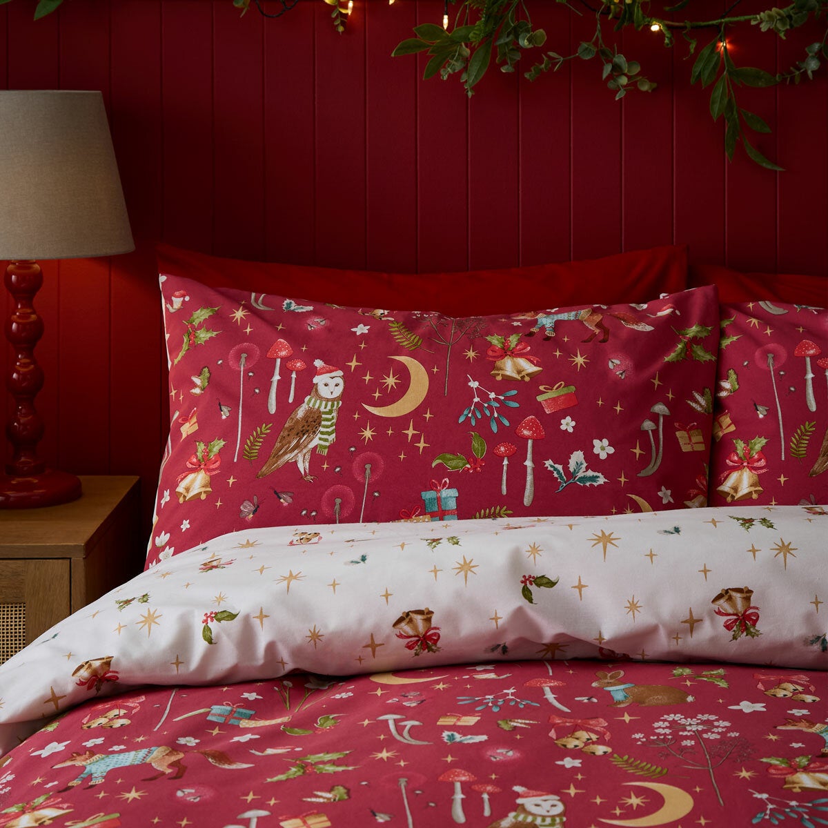 Catherine Lansfield Christmas Enchanted Twilight Reversible Duvet Cover Set In 3
