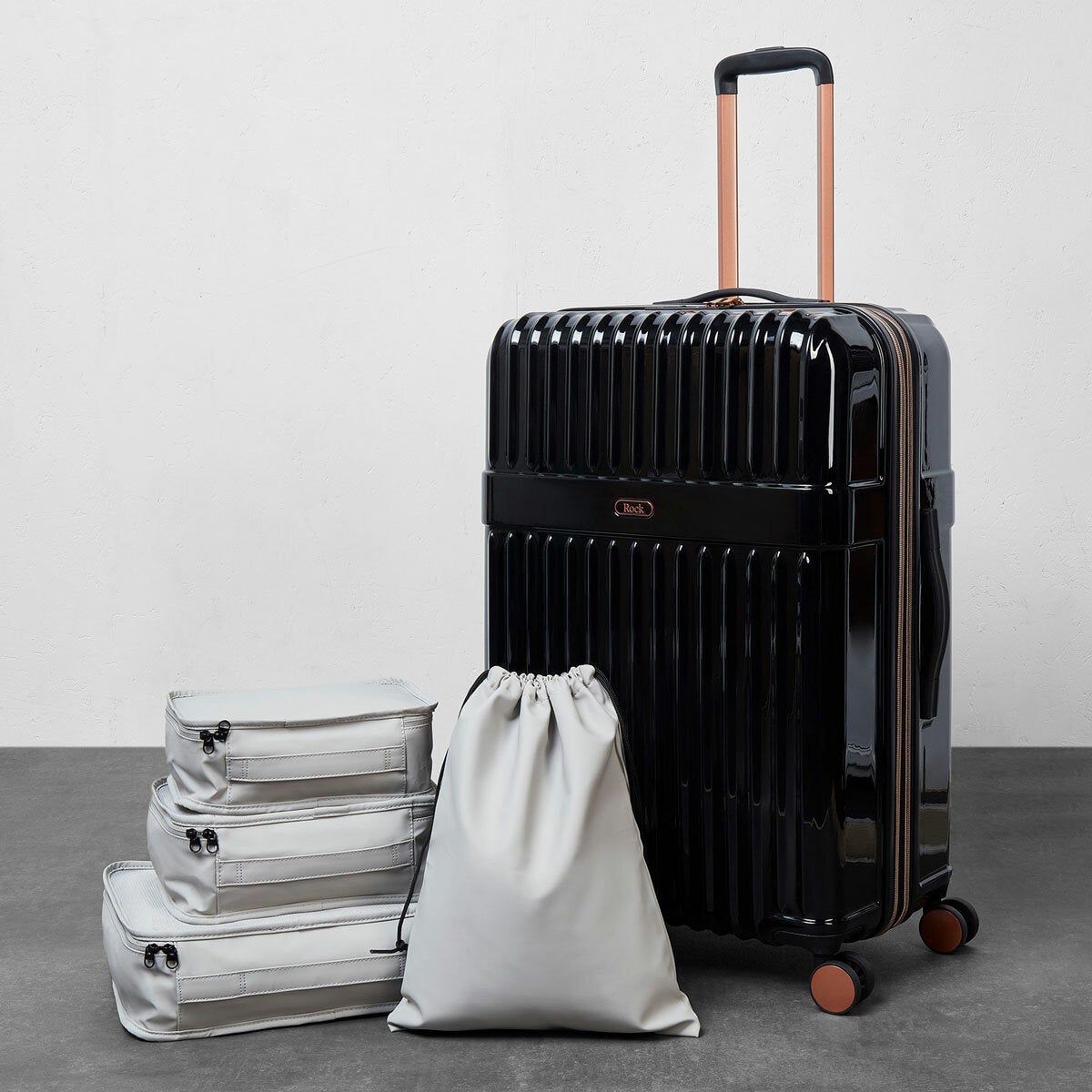 Rock Set of 4 Packing Cubes in 3 Colours - Grey