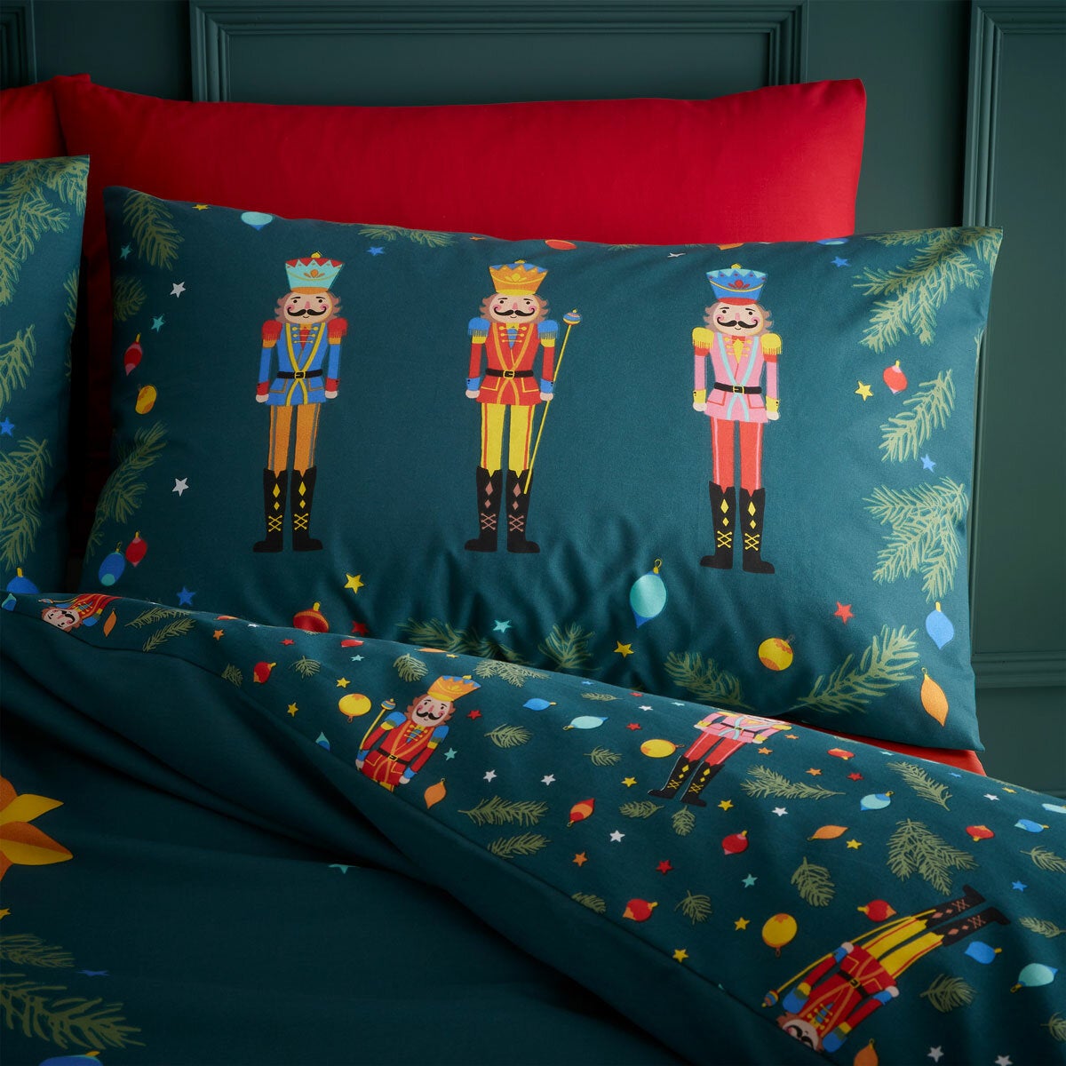Catherine Lansfield Christmas Nutcracker Reversible Duvet Cover Set