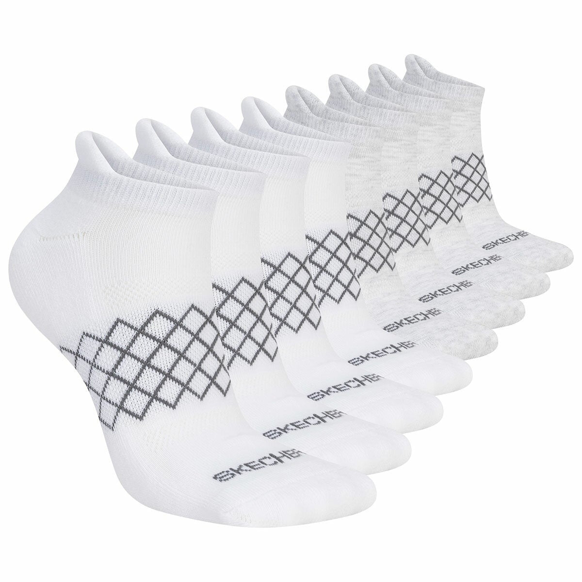 Skechers Women's No Show Sock 8 Pack - White