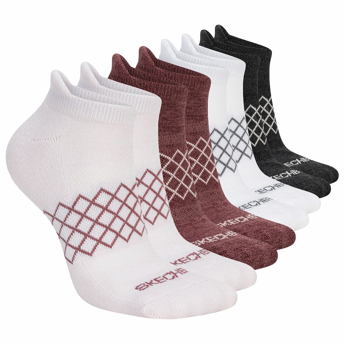 Skechers Women's No Show Sock 8 Pack - Grey